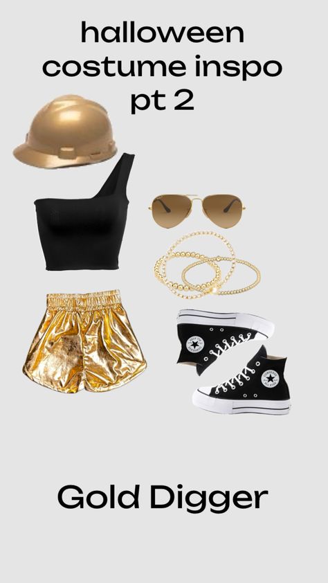 Digger Halloween Costume, Digger Costume, Halloween Preppy, Converse Gold, School Costume, Gold Digger, Halloween Costume Outfits, Your Aesthetic, Creative Energy