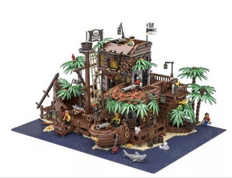 Pirate Lego, Lego Pirates, Pirate Island, Pirate Bay, Lego Diy, Lego System, Tiki Lounge, Lego Ship, Bricks Diy