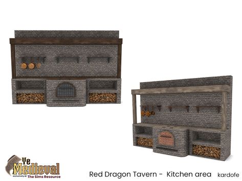 The Sims Resource - Ye Medieval Red Dragon Tavern Cooker Alt Sims, Sims 4 Medieval, Medieval Bedroom, Sims 4 Clutter, Bedroom Pictures, Vet Clinics, Sims 4 Cc Furniture, Decorating Shelves, Sun Umbrella