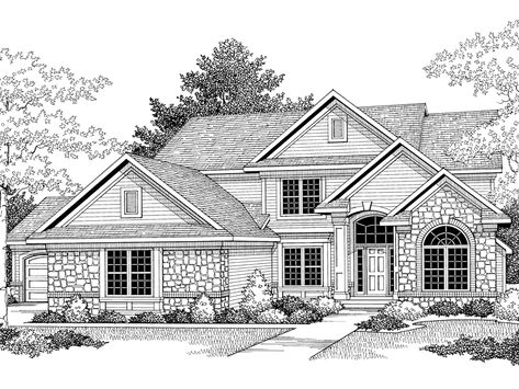 Cozette Two-Story Home Plan 051D-0309 | House Plans and More Drawing Home Design, Big House Drawing, Dream House Drawing Sketch, House Drawing Sketches, Drawing A House, Drawings Of Houses, House Drawing Ideas, Dream House Sketch, House Plans Two Story