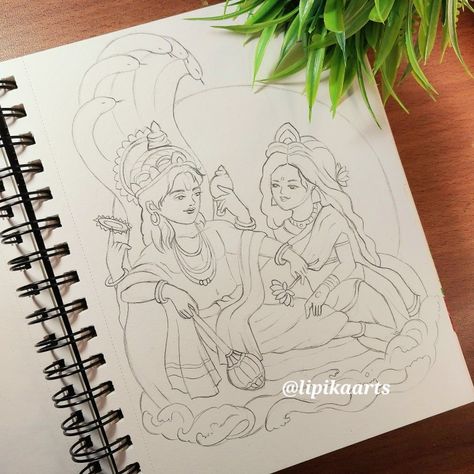 Vishnu Laxmi Drawing, Narayan Sketch, Laxmi Narayan Drawing, God And Goddess Drawing, Laxmi Narayan Painting, Laxmi Goddess Drawing, Mirabai Painting, Narayan Drawing, Devotional Drawings