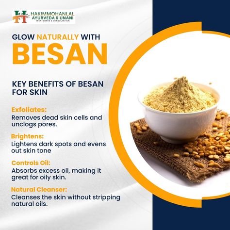 Embrace the natural glow with Besan! This versatile flour not only adds flavor to your dishes but also offers incredible benefits for your skin. Rich in antioxidants and essential nutrients, besan helps exfoliate dead skin cells, reducing oiliness, and brightening your complexion. Say goodbye to dull skin and hello to a radiant you! herb sparkles. . . . #NaturalSkincare #BesanBeauty #GlowNaturally #SkincareRoutine #HealthySkin #AyurvedicBeauty #RadiantSkin #NaturalGlow Mohan Lal, Lighten Dark Spots, Natural Cleanser, Skincare Essentials, Unclog Pores, Essential Nutrients, Even Out Skin Tone, Herbal Supplements, Dull Skin