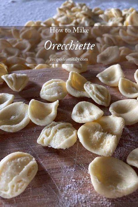 Orecchiette Pasta Recipes, Orecchiette Recipes, Beef Ravioli, Recipes From Italy, Homemade Pasta Recipe, Wheat Pasta, Types Of Flour, Cooking Homemade, Pasta Dinner Recipes