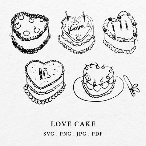 Wedding Cake Doodle, Hand Drawn Birthday Invitations, Whimsical Cakes Birthday, Cake Illustration Design, Wedding Illustration Drawings, Cake Outline, Wedding Cake Illustration, Fancy Icons, Wedding Cake Illustrations