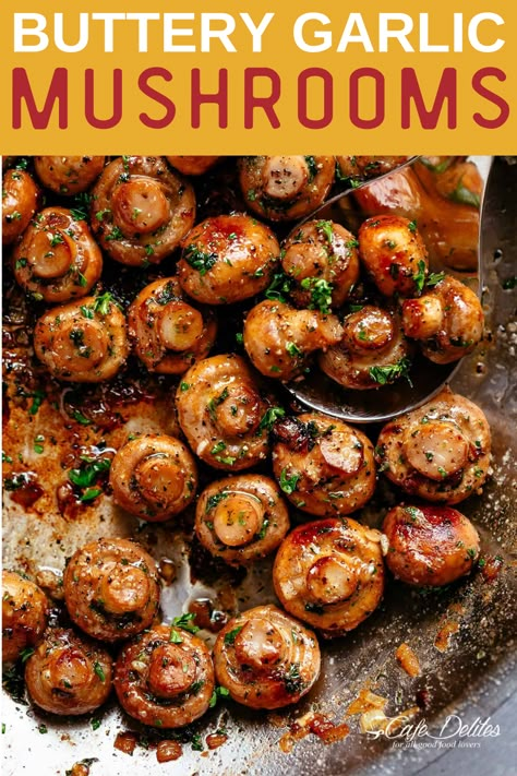 Garlic Mushrooms Recipes, Mushroom Side Dishes, Mushroom Recipes Healthy, Cafe Delites, Recipes For, Idee Pasto, Garlic Mushrooms, Healthy Dinner Recipes Chicken, Idee Pasto Sano