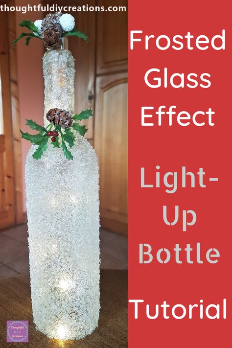 Wine Bottle Lights Diy How To Make, Christmas Bottle Crafts Diy, Decorated Wine Bottles For Christmas, Sea Glass Bottles Diy, Lights In Glass Bottles, Epsom Salt Wine Bottles, Wine Bottle Crafts Christmas Lights, How To Paint Wine Bottles For Christmas, Wine Bottle Crafts Diy Easy Christmas Decorations