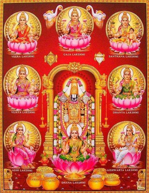 Tirupati Balaji and Ashta Laxmi Ashta Lakshmi, Lakshmi Maa, Hindu Goddesses, Hindu Cosmos, Maa Laxmi, God Venkateswara Images Hd Wallpaper, Tirupati Balaji, Hanuman Wallpapers, God Photos