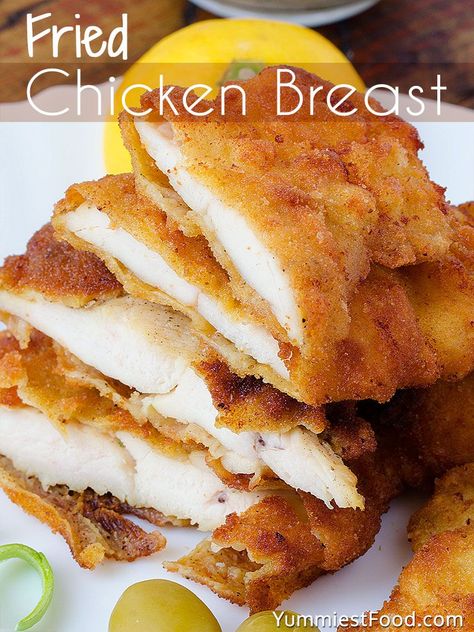 Fried Chicken Breast - Very interesting and easy way of preparing chicken breast, and very soft and delicious! Chicken Breast Dinner Ideas, Chicken Breast Dinner, Fried Chicken Breast Recipe, Chicken Breast Sandwich, Camping Foods, Easy Chicken Breast, Chicken Breast Recipes Easy, Chicken Breast Fillet, Fried Chicken Breast