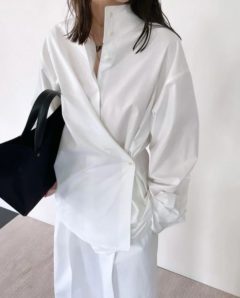 Taeis Asymmetrical Poplin Shirt Optic White – MARCÉLA LONDON Cotton Poplin Shirt, Clean Air, Poplin Shirt, Cotton Poplin, Stand Collar, Air Dry, Work Wear, Hand Wash, Dry Clean