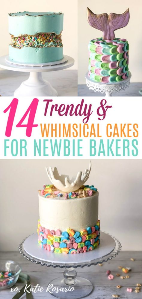 Fun Buttercream Cakes, Drip Cake Topping Ideas, Good Cakes For Birthdays, Easy Decorated Birthday Cakes, Dessert Theme Cake, Bday Cake Decoration Ideas, Celebration Cake Design, Pretty Cakes Simple, Easy Cakes That Look Impressive