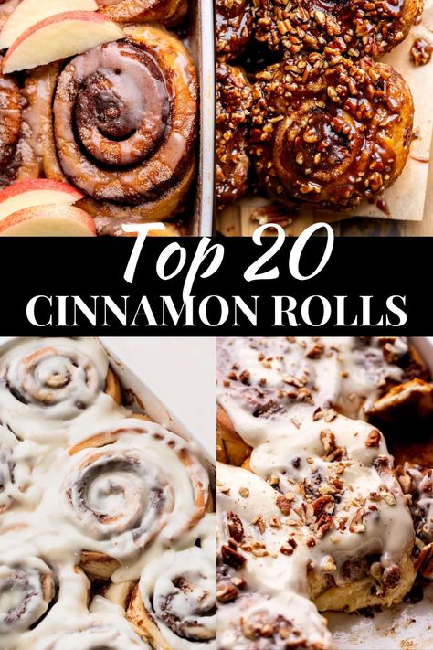 Cinnamon rolls are my favorite breakfast! The right cinnamon roll recipes can help you start you day the BEST way possible. So, I have collected my top 20 cinnamon roll recipes for you here to help you find the best one for your special day! Unique Cinnamon Roll Recipes, Peach Cobbler Cinnamon Rolls, Best Homemade Cinnamon Rolls, Homemade Cinnamon Rolls Easy, Easy Cinnamon Rolls Recipe, Mini Cinnamon Rolls, Lemon Treats, Cinnamon Roll Recipe Homemade, Cinnamon Roll Recipe