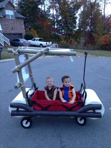 Double Stroller Halloween Costumes, Flinstones Trunk Or Treat Ideas For Cars, Flintstones Trunk Or Treat Ideas, Stroller Halloween Costumes, Golf Cart Decorations, Haloween Decor, Pirate Ideas, Pebbles And Bam Bam, 1st Halloween