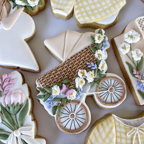 Baby Carriage Cookies, Wafer Paper Butterflies, Royal Icing Sugar, Best Apple Pie, Cookies Theme, Crazy Cookies, Im Obsessed, Iced Sugar Cookies, Spring Baby Shower