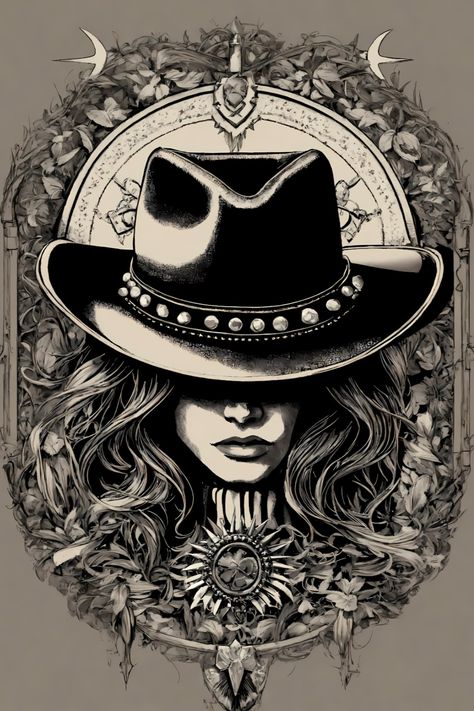 Western Gothic Cowgirl T-Shirt Western Grunge Wallpaper, Cowgirl Skeleton Tattoo, Gothic Western Decor, Western Witch Aesthetic, Goth Western Aesthetic, Goth Cowgirl Aesthetic, Ptp Ideas, Western Grunge Aesthetic, Western Pinup