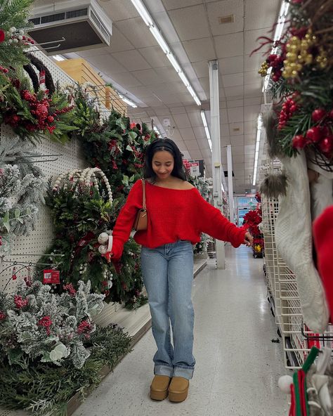 it’s tiime!! Christmas decor shopping outfit 🫶🏼❤️🎄✨ outfit inspo, red outfit, christmas aesthetic, Christmas tree decor shopping outfit, winter outfit ideas, open back sweater, girly outfits, cozy outfit, red sweater outfit, pinterest inspired, pinterest outfit, pinterest aesthetic, pinterest style, ugg boots, winter outfit inspo #christmasoutfit #redsweater #christmasaesthetic #winteroutfitideas #uggboots #redoutfit #pinterestgirls Cute Comfy Christmas Outfits, Red Outfit Christmas, Comfy Christmas Outfits, Christmas Decor Shopping, Style Ugg Boots, Shopping Outfit Winter, Boots Winter Outfit, Red Christmas Outfit, Aesthetic Christmas Tree