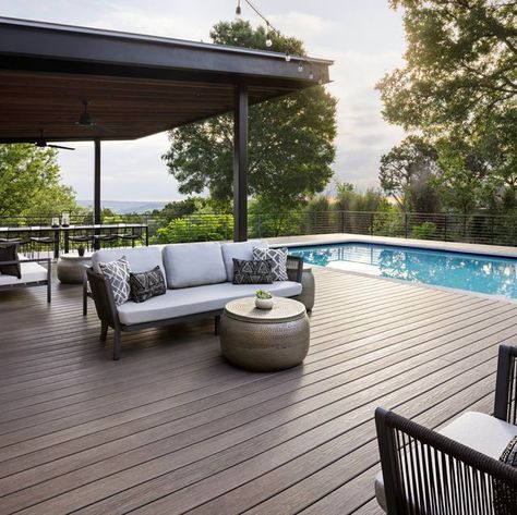 MoistureShield Composite Decking Composite Decking Pool, Pavers Driveway, Deck Upgrade, Composite Wood Deck, Driveway Pavers, Landscape Pavers, Wood Decking, Exterior Home Design, Composite Board