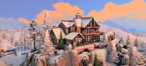 pd: I downloaded this place from the sims gallery I only refurbished , the original creator is SarahAmina ( origin ID) , also i used a lot of cc for making this , let me now if you have any questions !! Winter Mountain, Mountain Lodge, Sims 4, The Creator, The Originals, Building