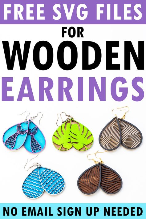 Wood Earring Template Svg Free, Laser Engraving Files Free, Free Glowforge Files, Free Laser Cut Templates, Laser Earrings Design, Free Laser Cut Files Svg, Xtool M1 Project Ideas, Xtool Projects, Laser Cut Files Free