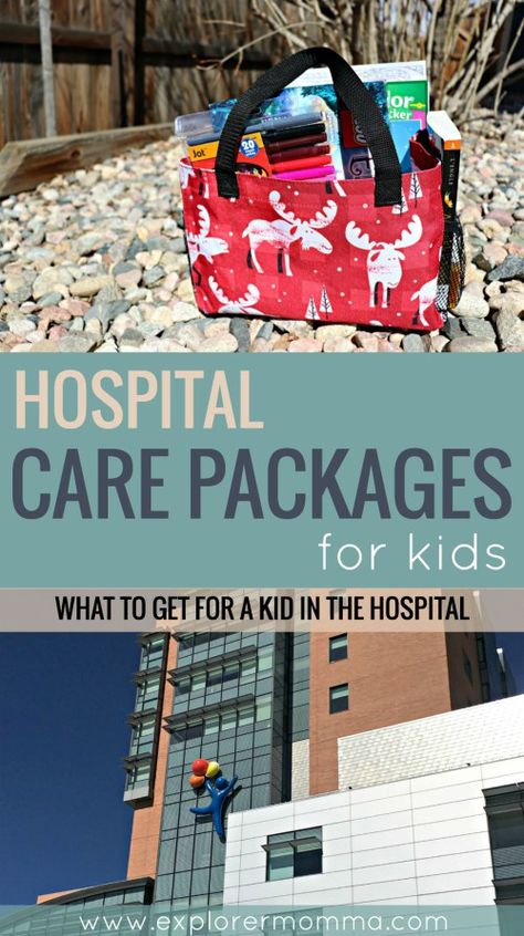 Are you struggling with what to get a kid in the hospital? When you visit take an awesome hospital care package for kids! Gift ideas for a sick kid or a kid in the hospital. #hospital #carepackage #giftsforkids #kidsactivities #explorermomma Hospital Care Packages, Hospital Gift Baskets, Kids Surgery, Hospital Care Package, Kids Care Package, Surgery Care Package, Get Well Baskets, Chemo Care Package, Kids Gift Ideas