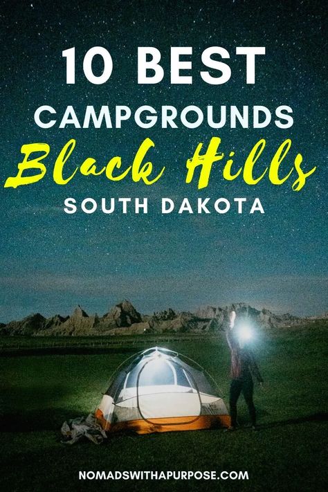 Best Campgrounds in the Black Hills + Badlands, South Dakota • Nomads With A Purpose California Waterfalls, Badlands South Dakota, South Dakota Road Trip, South Dakota Vacation, South Dakota Travel, Black Hills South Dakota, Yellowstone Trip, Road Trip To Colorado, Rv Road Trip