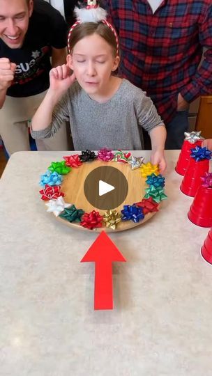 Game Spinner Diy, Christmas Bow Spinner Game, Bow Spinner Christmas Game, Bow Game Christmas, Benson Brothers Christmas Games, Benson Family Games, Christmas Bow Game, Kids Games For Christmas, Christmas Games Ideas