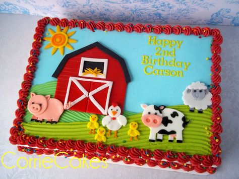 Farm Birthday Cakes, Farm Animal Cakes, Barnyard Birthday Party, Farm Theme Birthday, Farm Animal Party, Farm Themed Birthday Party, Farm Animals Birthday Party, Farm Cake, Barnyard Party