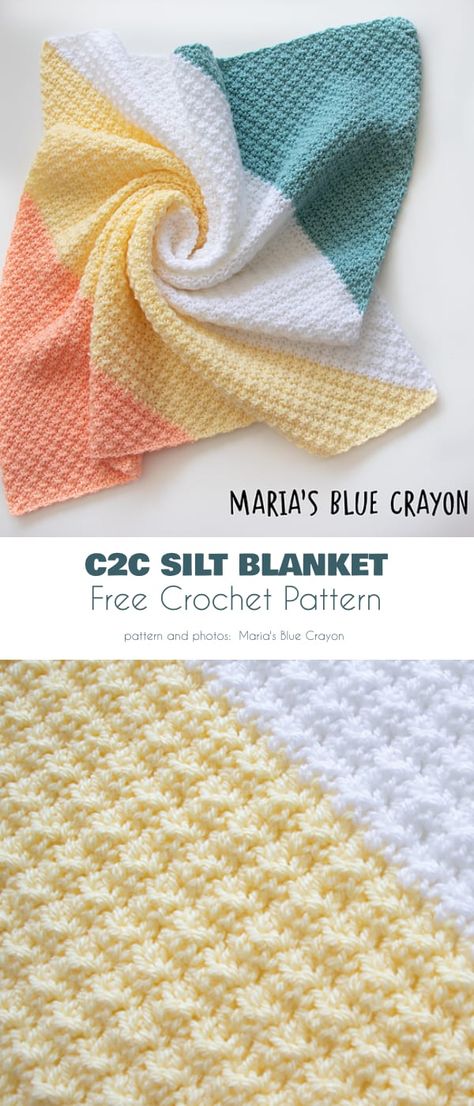 C2C Silt Blanket Free Crochet Pattern Crochet C2c Pattern, C2c Blanket, C2c Crochet Pattern Free, Furniture Make, Free Baby Blanket Patterns, C2c Crochet Blanket, Purl Bee, Crochet Baby Blanket Free Pattern, Easy Crochet Blanket