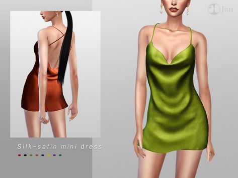 Sims Outfits, Sims 4 Cas Cc, Sims 4 Cc Shoes, Silk Satin Dress, Sims 4 Dresses, Sims Clothes, Sims Four, Sims 4 Collections, Cc The Sims 4