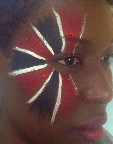 Trinidadian flag Makeup Indian Flag Makeup, Pride Flags Makeup, Haitian Face Paint, Trinidadian Flag, Italy Makeup, Makeup Inspired By Pride Flags, Lgbtq Flags As Makeup, Uae Flag, Caribbean Flags