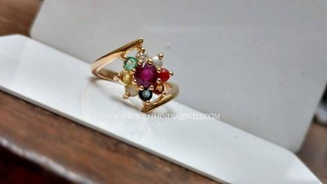 Navaratna Rings For Ladies, Gold Ring Models For Women, Navratan Rings For Women, Navratna Rings For Women, Navaratna Ring For Women, Navarathna Bangle, Navratan Ring, Navaratan Jewellery, Navaratna Ring