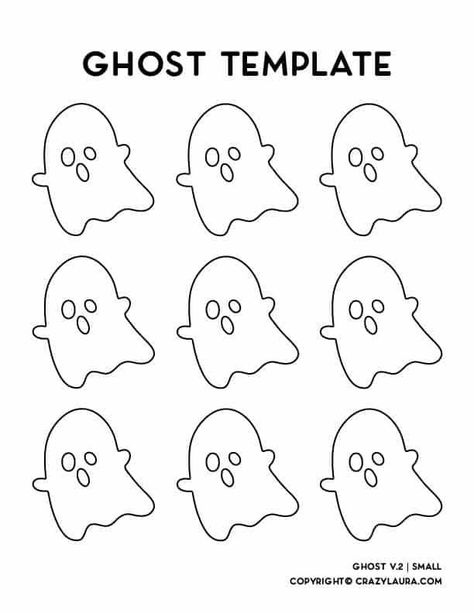 Every holiday comes with cute and creative craft nights! Check out this free ghost template printable sheet with four different versions for your next activity with the kids! Chocolate Template, Cool Craft Ideas, Recipe Template Printable, Ghost Template, Halloween Sugar Cookies Decorated, Royal Icing Templates, Macaron Template, Alfabeto Disney, Crazy Laura