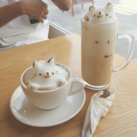 Arte Del Cappuccino, 귀여운 음식 그림, Coffee Latte Art, Dream Jobs, Cute Snacks, Cat Cafe, Aesthetic Coffee, Kawaii Food, Cute Desserts