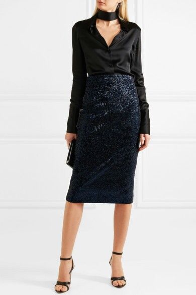 Rebecca Vallance skirt Dressy Fashion Outfits, Sequin Skirt Outfit, Orseund Iris, Pleated Skirt Dress, Charlotte Chesnais, Rebecca Vallance, Winter Dress Outfits, All Black Outfit, Skirt Outfit