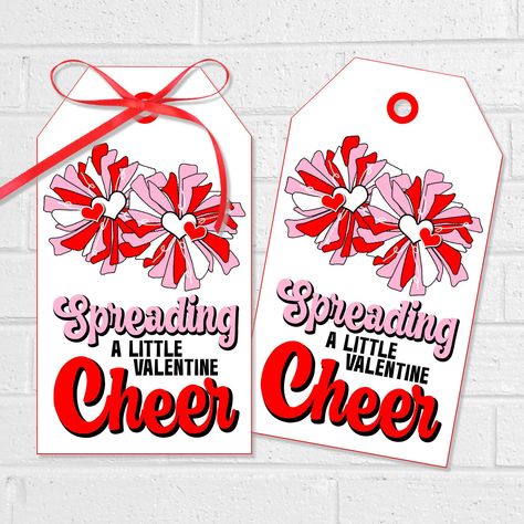 Cheerleading Valentines Ideas, Cheer Valentines Ideas, Cheerleader Valentines, Cheer Valentines, Valentine's Day Bags, Dance Valentines, Valentines Dresses, Cheer Treats, Cheer Competition Gifts