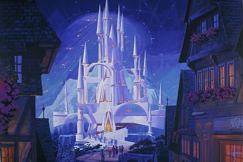 Future castle by Syd Mead Modern Futurism, Syd Mead, 70s Sci Fi Art, Sf Art, Spaceship Design, Art Corner, Atomic Age, Fantasy Castle, Fantasy Setting