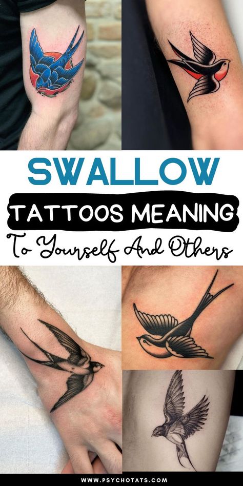 Swallow Tattoos Swallow Tattoos For Women, Swallow Tattoo Design For Men, Navy Swallow Tattoo, Sparrow Tattoo Men, Swallow Bird Tattoo Meaning, Swallow Tattoo Men, Barn Swallow Tattoo, Swallow Hand Tattoo, Swallow Tattoo Meaning