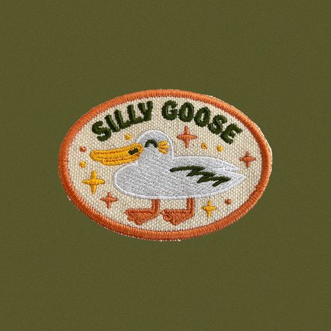 Silly Goose Patch - Etsy Things To Put Patches On, Hats With Patches, Patch Design Ideas, Jackets With Patches, Embroidered Patches Diy, Patches Aesthetic, Aesthetic Patches, Backpack With Patches, Patch Aesthetic