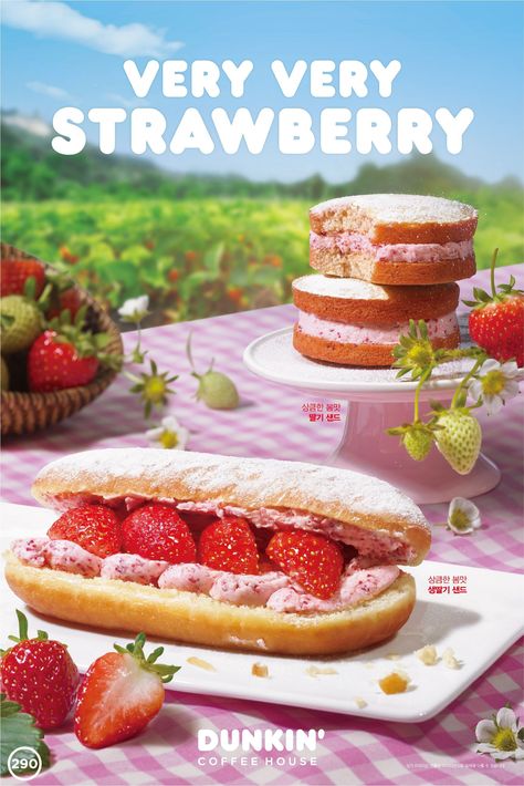 Strawberry Poster Design, Aesthetic Desserts Photography, Dessert Poster Design, Dessert Advertising, Cafe Poster Design, Strawberry Poster, Dessert Poster, Strawberry Dessert, Dessert Photography