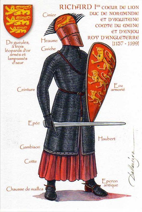 Richard I of England (8 September 1157 – 6 April 1199) | by ourpostcards Haunted Orphanage, Crusader Knight, Historical Warriors, High Middle Ages, Medieval Ages, Historical Armor, English History, Knight Armor, Medieval Period