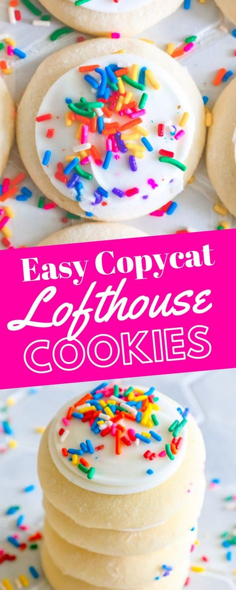 Lofthouse Cookie Recipe, Copycat Cookies, 2 Ingredient Cakes, Cake Batter Truffles, Soft Frosted Sugar Cookies, Cake Batter Fudge, Lofthouse Sugar Cookies, Lofthouse Cookies, Chewy Sugar Cookies