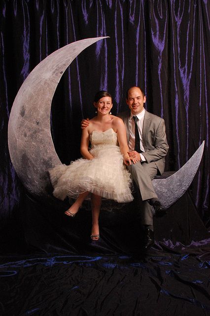 465 Starry Night Prom, Prom Planning, Sitting On The Moon, Prom Themes, Vintage Photo Booths, Moon Wedding, Prom Theme, Offbeat Bride, Paper Moon