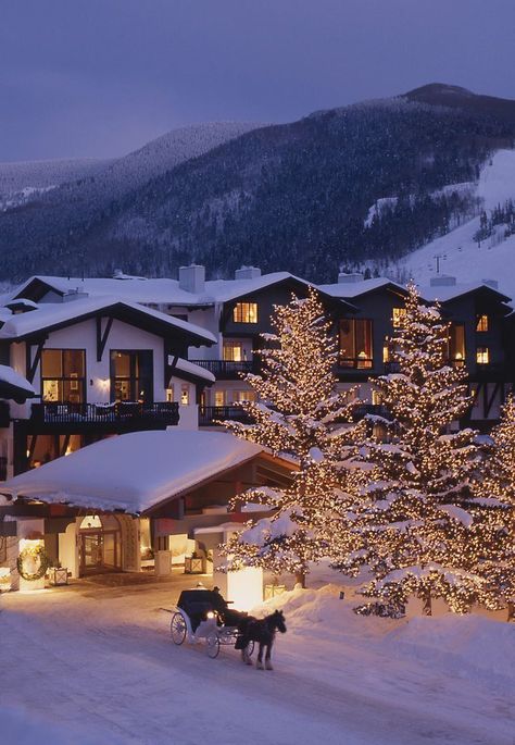 The Lodge At Vail - Vail, CO, United States Cosy Christmas, Winter Wallpaper, Christmas Wonderland, Winter Scenery, Winter Pictures, Christmas Scenes, Winter Aesthetic, Beautiful Places To Travel, Christmas Aesthetic