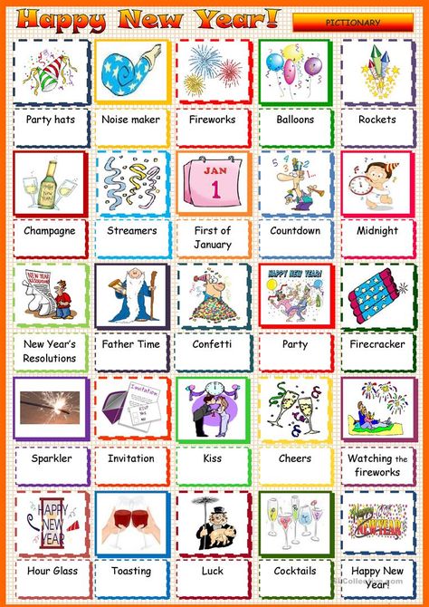 New Year Words, New Year Printables, New Year's Games, Festive Activities, Free Kindergarten Worksheets, Happy New Years Eve, Father Time, English Teaching, Confetti Party