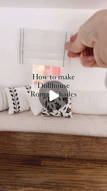 Marina Neff on Instagram: "Easy no sew Roman Shades📝 I made these cute shades in about 5 minutes with just some hot glue and ribbon! Check out my subscription stories for more details ☺️ #howtotutorial #diydollhouse #dollhousedecor #dollhouserenovation" No Sew Roman Shades, Diy Roman Shades, Dollhouse Tutorials, Dollhouse Ideas, Dollhouse Decor, No Sew, Window Shades, Diy Dollhouse, Roman Shades