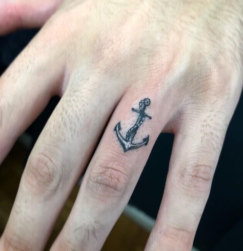 Anchor Finger Tattoos For Women, Anchor Finger Tattoo, Mens Finger Tattoos, Finger Tattoo Ideas For Women, Small Anchor Tattoos, Cool Finger Tattoos, Finger Tattoo Ideas, Mens Tattoos, Tattoo 2023