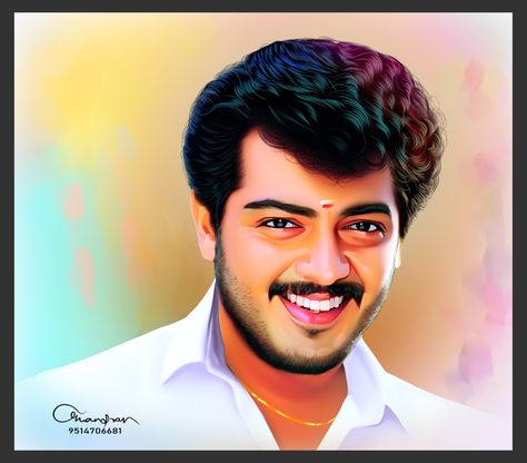 chandran arts (get your imge digitalpaiting) -9514706681 Natpu Forever Image, Thala Photo, Tamil Nadu Bus Skin, Ajith Love Image, Thala Ajith, Bus Skin, Famous Indian Actors, Joker Images, Digital Painting Portrait