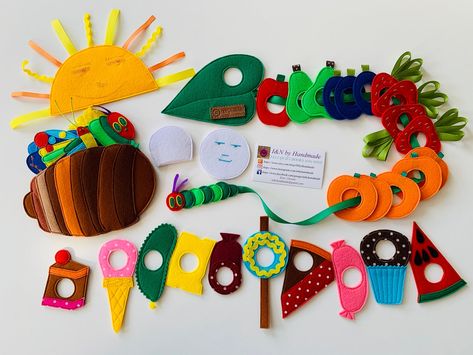 Cakes Butterfly, Hungry Caterpillar Felt, Felt Fishing Game, Teacch Activities, Butterfly Cocoon, Lacing Toy, Hungry Caterpillar Activities, Felt Story, Caterpillar Craft