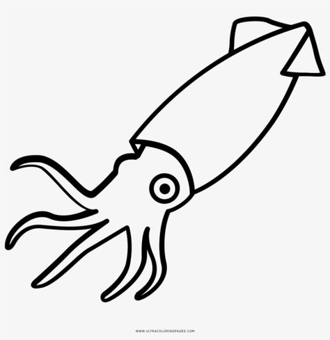 Easy Squid Drawing, Squid Drawing Simple, Squid Drawing, Sea Explorer, Stickers Whatsapp, Drawing Black And White, Easy Cartoon Drawings, Png Free Download, Black And White Cartoon