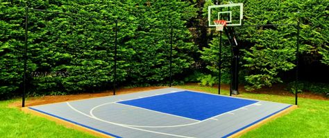 Diy Basketball Court, Backyard Basketball Court, Diy Basketball, Basketball Court Backyard, Backyard Basketball, Basketball Court Flooring, Outdoor Basketball Court, Paint Games, Backyard Remodel