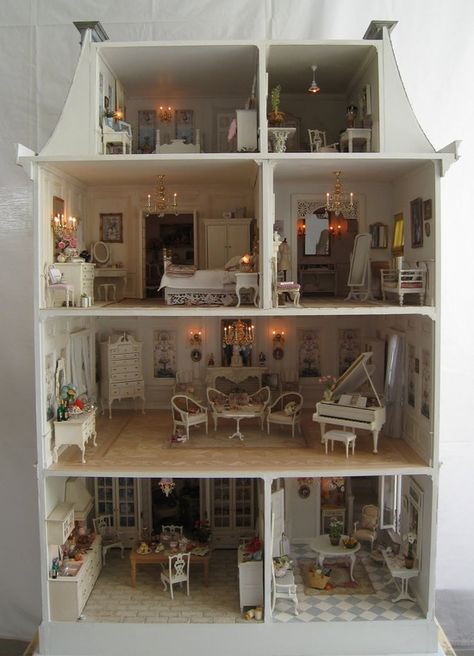 antique dollhouse | Antique/Vintage Dollhouses / Dollhouse Arthur Dollhouse, Orchid Dollhouse, Dollhouse Interior, Miniature Ideas, Doll House Plans, تصميم للمنزل العصري, Dolls House Interiors, Barbie Doll House, Miniature Rooms